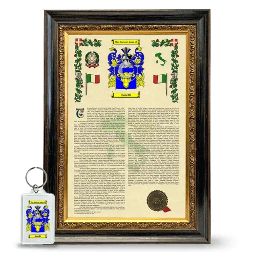 Bozelli Framed Armorial History and Keychain - Heirloom