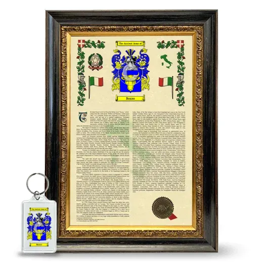 Bozzo Framed Armorial History and Keychain - Heirloom