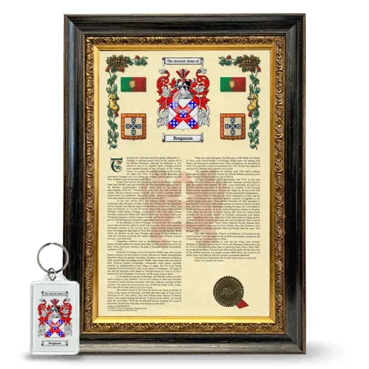 Braganza Framed Armorial History and Keychain - Heirloom