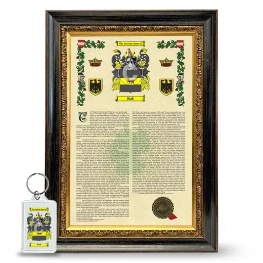 Brak Framed Armorial History and Keychain - Heirloom