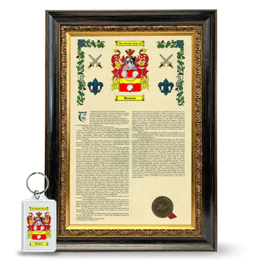 Brancas Framed Armorial History and Keychain - Heirloom