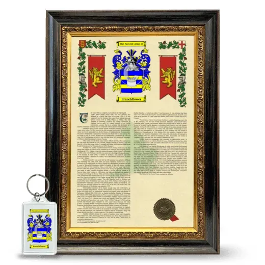 Branchflower Framed Armorial History and Keychain - Heirloom