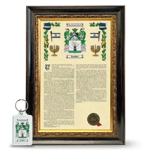 Brandtes Framed Armorial History and Keychain - Heirloom
