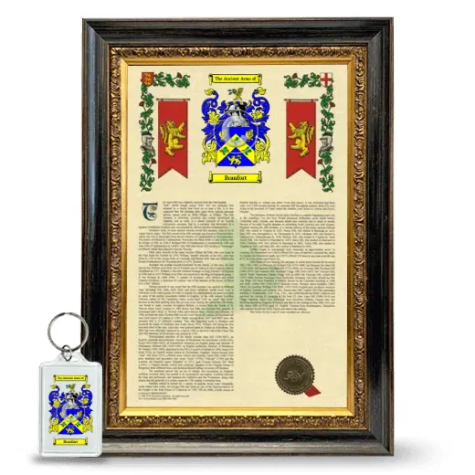 Branfort Framed Armorial History and Keychain - Heirloom