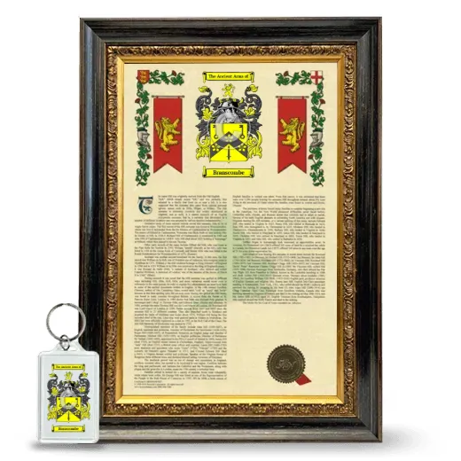 Branscombe Framed Armorial History and Keychain - Heirloom