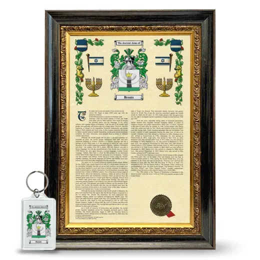Brants Framed Armorial History and Keychain - Heirloom