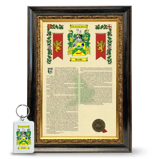 Bratyke Framed Armorial History and Keychain - Heirloom
