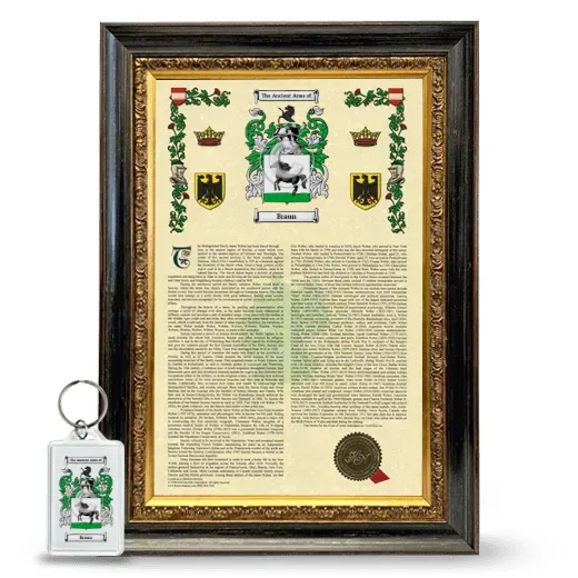 Braun Framed Armorial History and Keychain - Heirloom