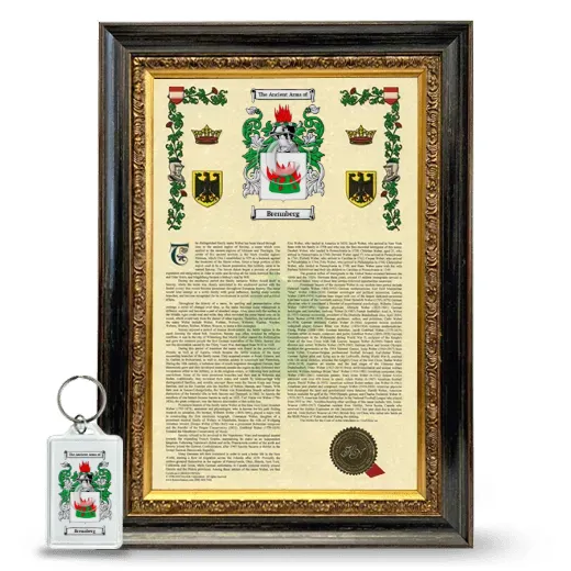 Brennberg Framed Armorial History and Keychain - Heirloom