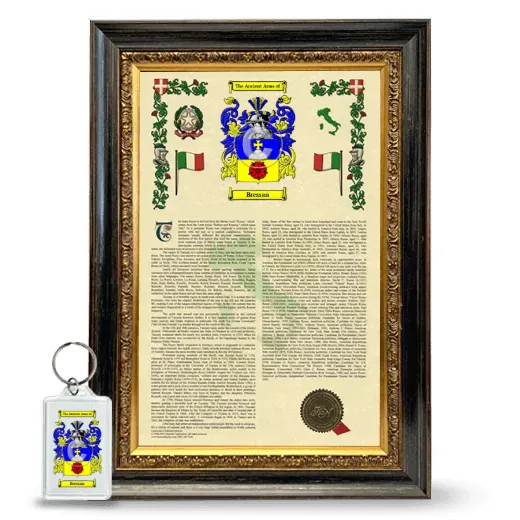 Bressan Framed Armorial History and Keychain - Heirloom