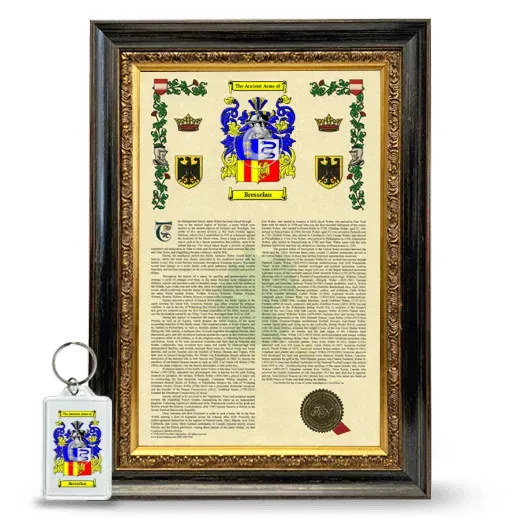 Bresselau Framed Armorial History and Keychain - Heirloom