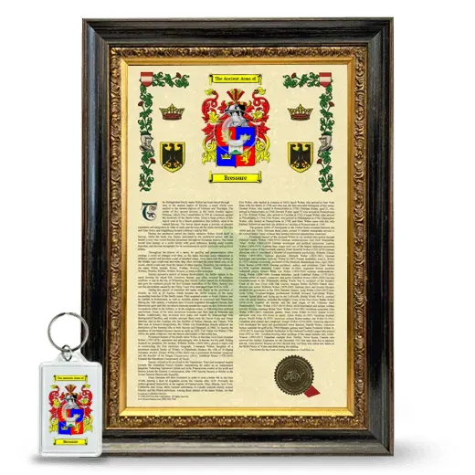 Bressure Framed Armorial History and Keychain - Heirloom