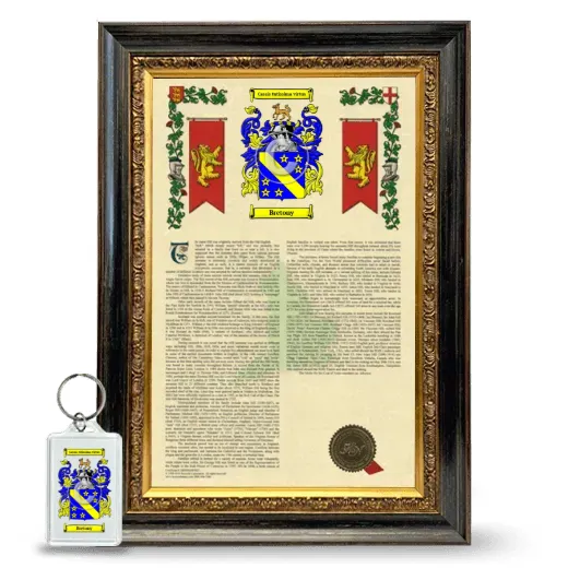 Bretony Framed Armorial History and Keychain - Heirloom