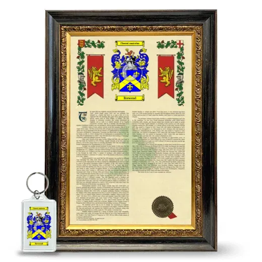 Brewend Framed Armorial History and Keychain - Heirloom