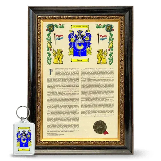 Breze Framed Armorial History and Keychain - Heirloom