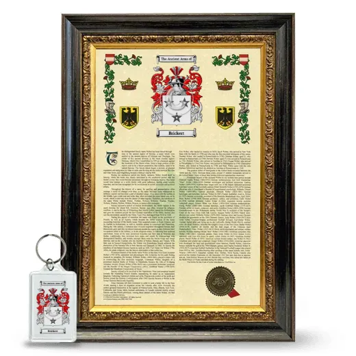 Brickert Framed Armorial History and Keychain - Heirloom