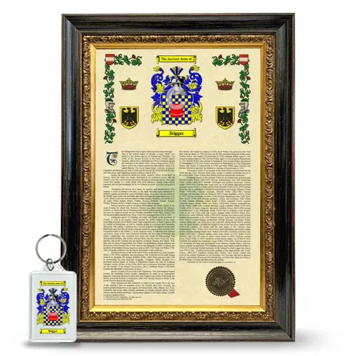 Brigger Framed Armorial History and Keychain - Heirloom
