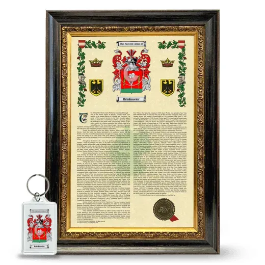 Brinkmeier Framed Armorial History and Keychain - Heirloom