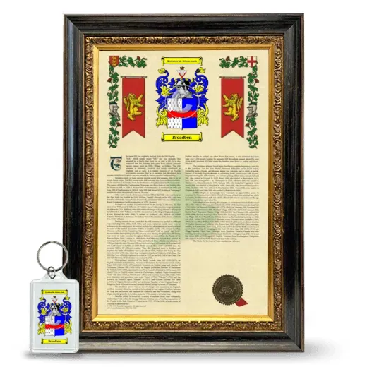 Broadben Framed Armorial History and Keychain - Heirloom