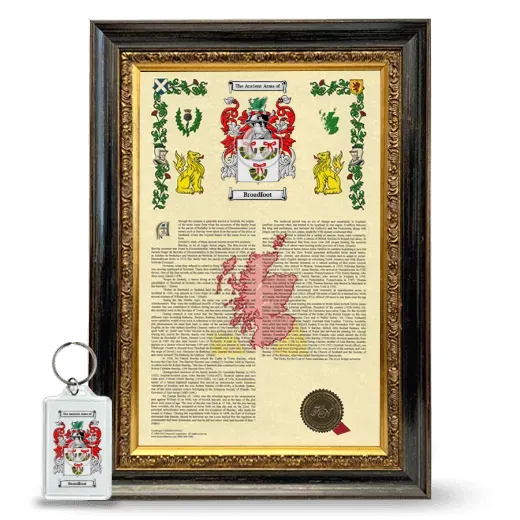 Broadfoot Framed Armorial History and Keychain - Heirloom
