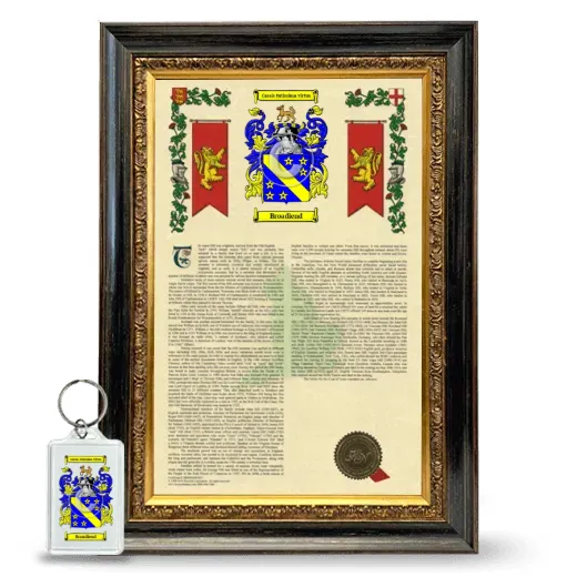 Broadiend Framed Armorial History and Keychain - Heirloom