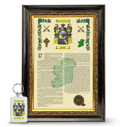 Broady Framed Armorial History and Keychain - Heirloom