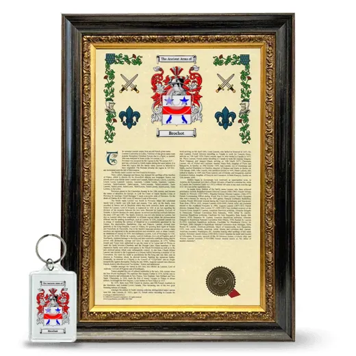 Brochot Framed Armorial History and Keychain - Heirloom