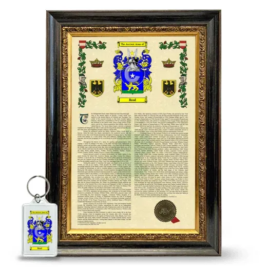 Brod Framed Armorial History and Keychain - Heirloom