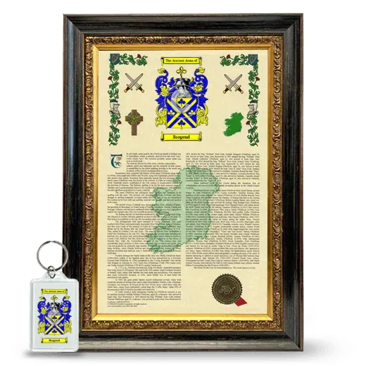 Brogend Framed Armorial History and Keychain - Heirloom