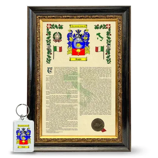 Brogio Framed Armorial History and Keychain - Heirloom