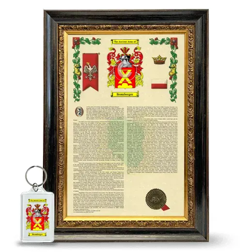 Bromberger Framed Armorial History and Keychain - Heirloom