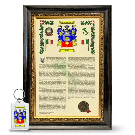 Brosi Framed Armorial History and Keychain - Heirloom