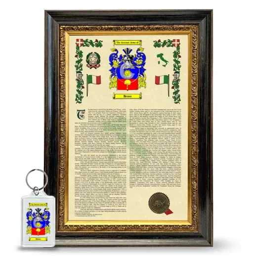 Broso Framed Armorial History and Keychain - Heirloom
