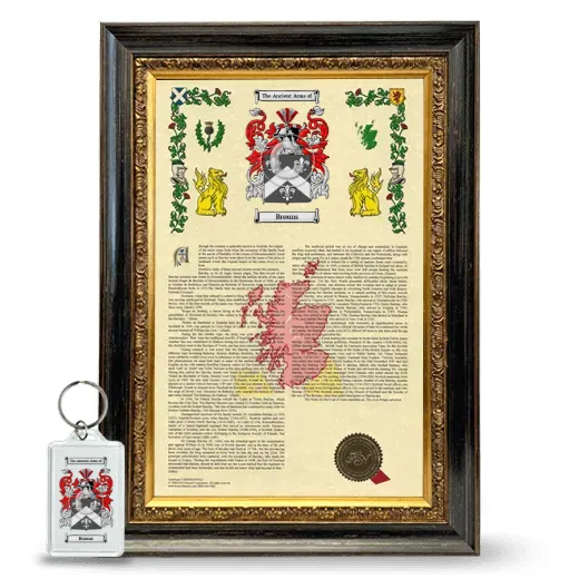 Brouns Framed Armorial History and Keychain - Heirloom