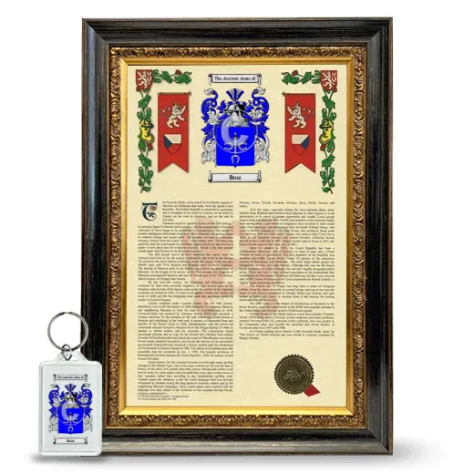 Broz Framed Armorial History and Keychain - Heirloom