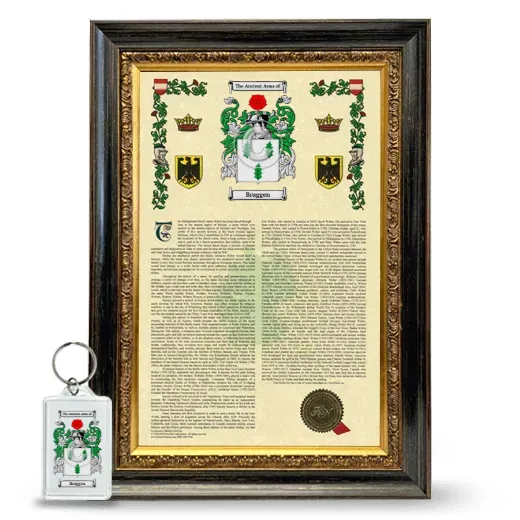 Bruggen Framed Armorial History and Keychain - Heirloom