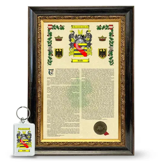 Brulle Framed Armorial History and Keychain - Heirloom