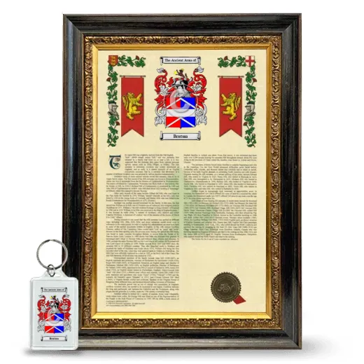 Brutun Framed Armorial History and Keychain - Heirloom