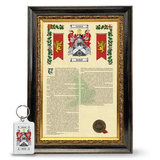 Buckell Framed Armorial History and Keychain - Heirloom