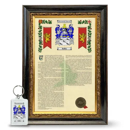 Budlay Framed Armorial History and Keychain - Heirloom