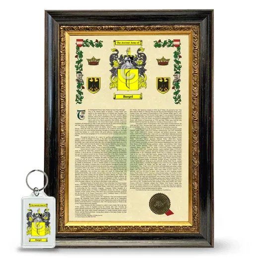 Buegel Framed Armorial History and Keychain - Heirloom