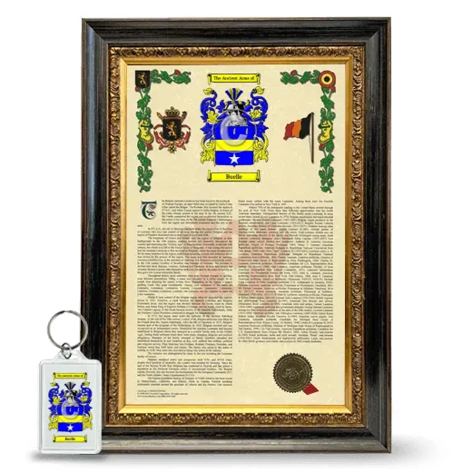 Buelle Framed Armorial History and Keychain - Heirloom