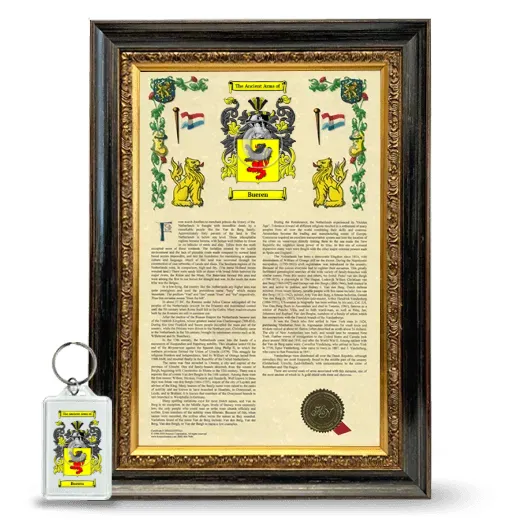 Bueren Framed Armorial History and Keychain - Heirloom