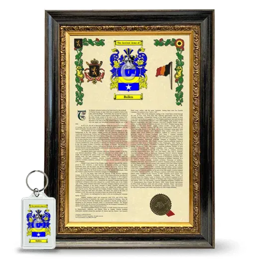 Bullen Framed Armorial History and Keychain - Heirloom