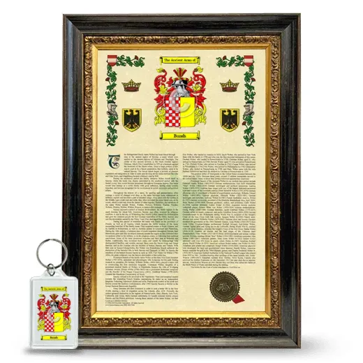 Bunds Framed Armorial History and Keychain - Heirloom