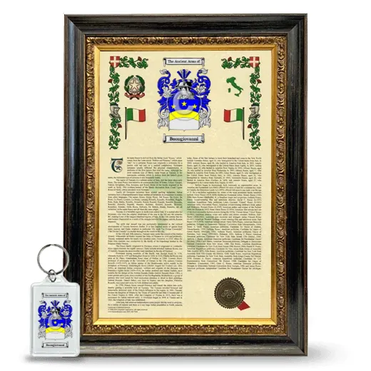 Buongiovanni Framed Armorial History and Keychain - Heirloom
