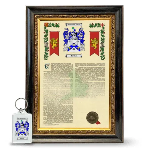 Burchal Framed Armorial History and Keychain - Heirloom