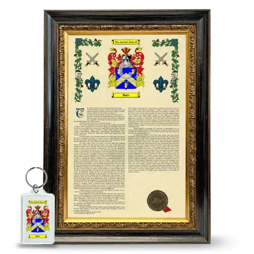 Bure Framed Armorial History and Keychain - Heirloom