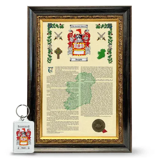 Burgeis Framed Armorial History and Keychain - Heirloom