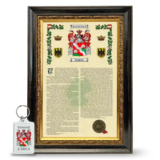Burgheim Framed Armorial History and Keychain - Heirloom